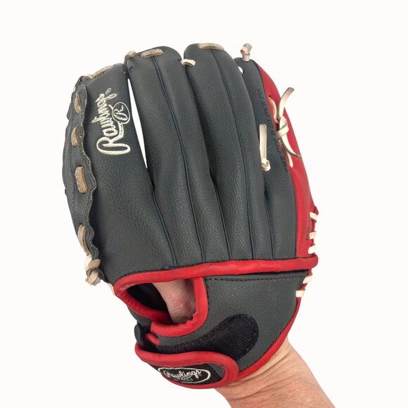 Rawlings Players Series PL115G 11.5" LHT Baseball Glove Gray Red Wht Leathr Mitt - Picture 3 of 10